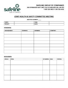 Safety Committee Minutes Template from www.safelinegroup.ca